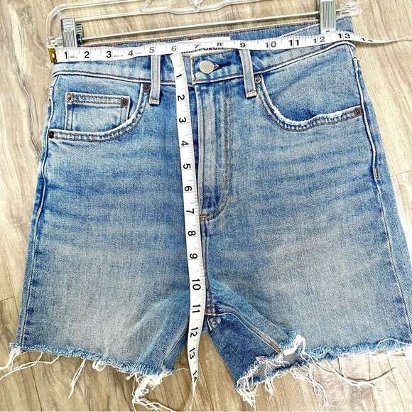 Aritzia DENIM FORUM medium wash denim shorts w rustic/distressed vibe - Picture 9 of 11